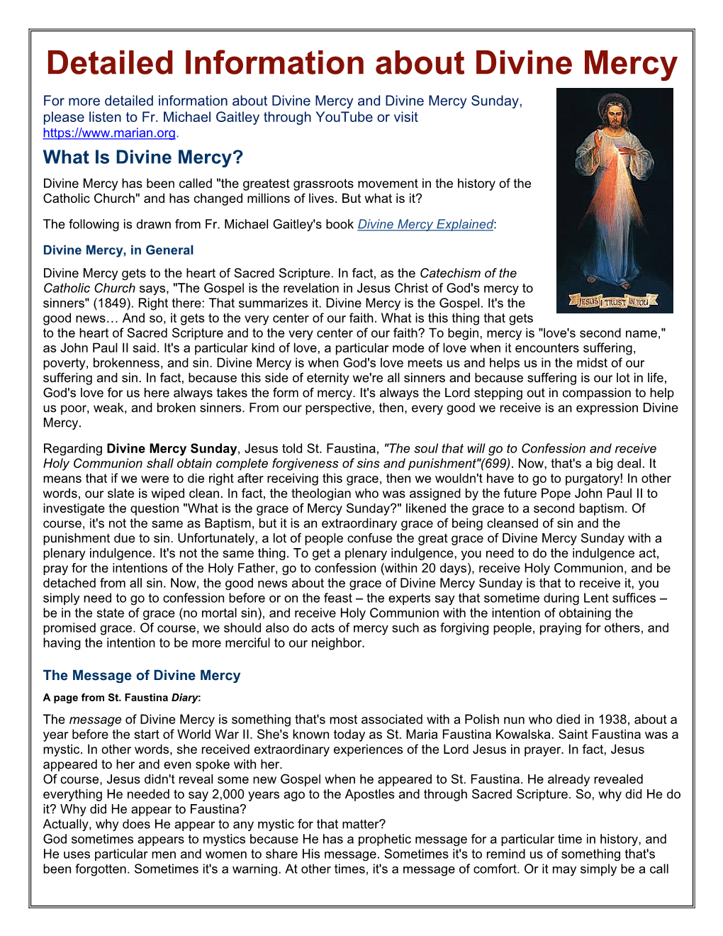 What Is Divine Mercy?