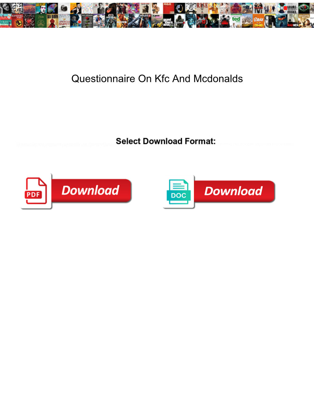 Questionnaire on Kfc and Mcdonalds