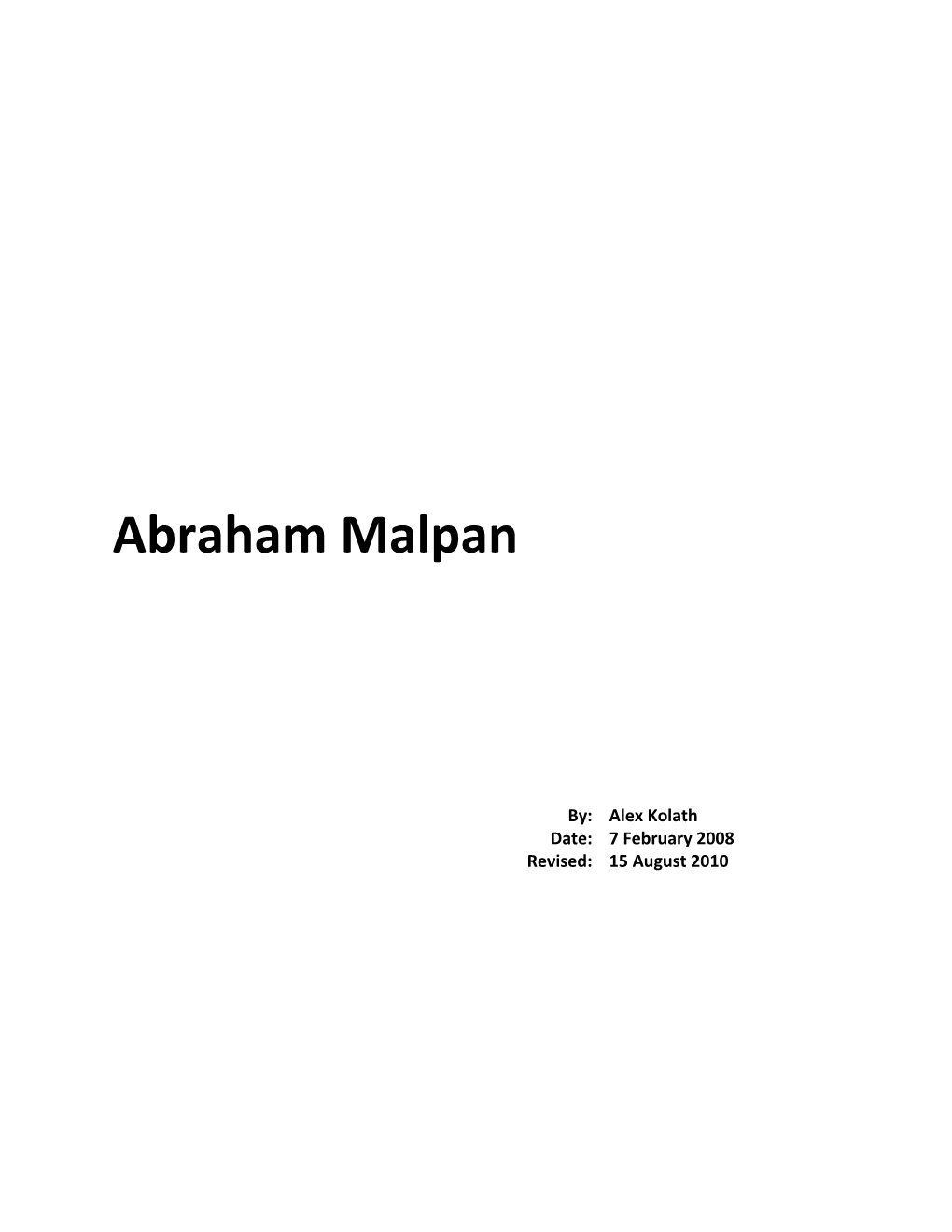 Abraham Malpan