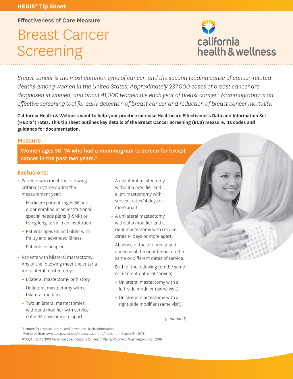 Breast Cancer Screening HEDIS Tip Sheet