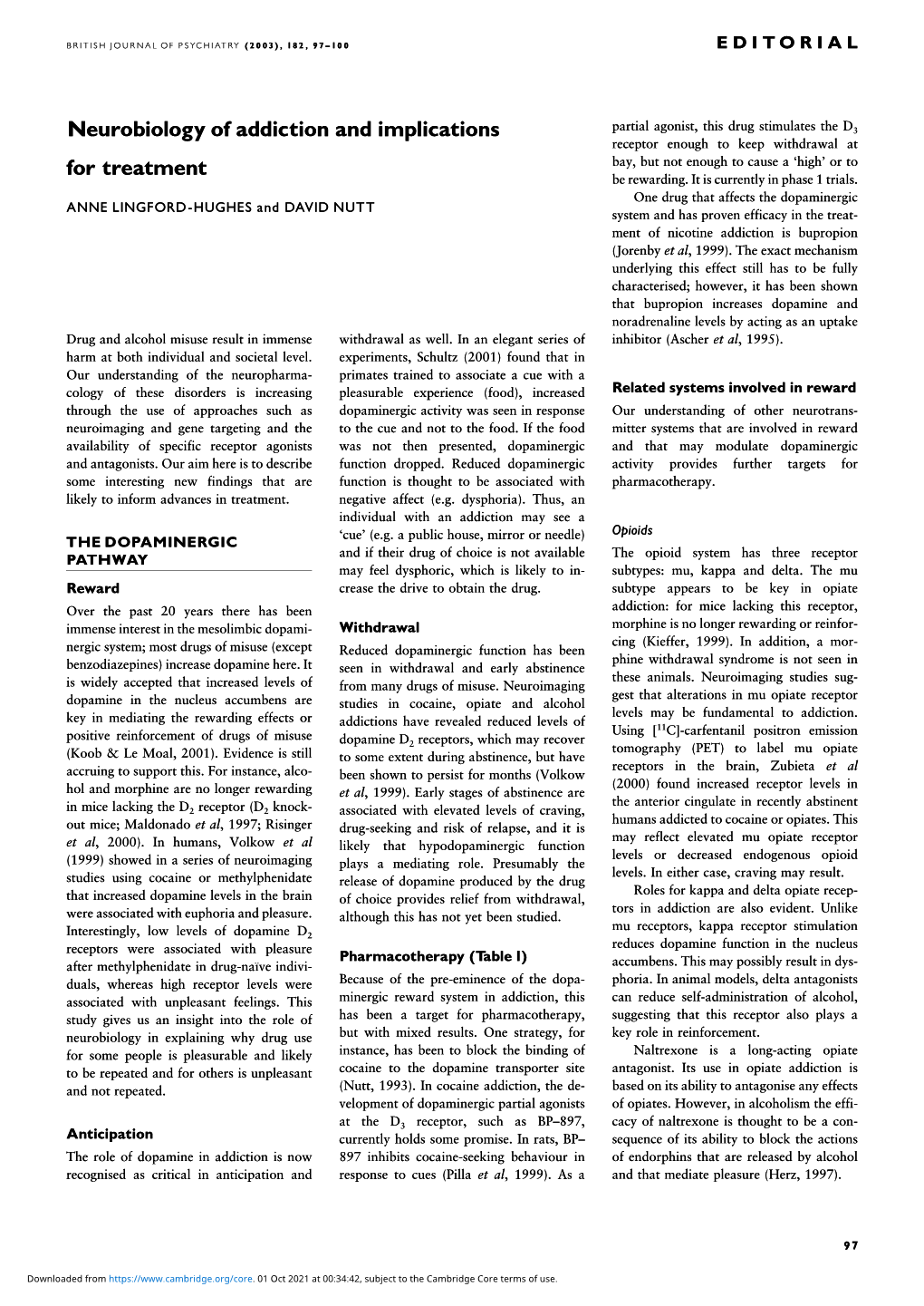 Neurobiology of Addiction and Implications for Treatment