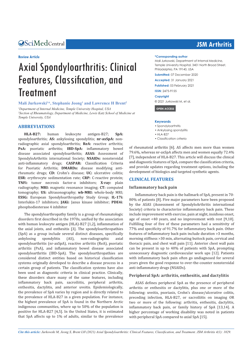 Axial Spondyloarthritis