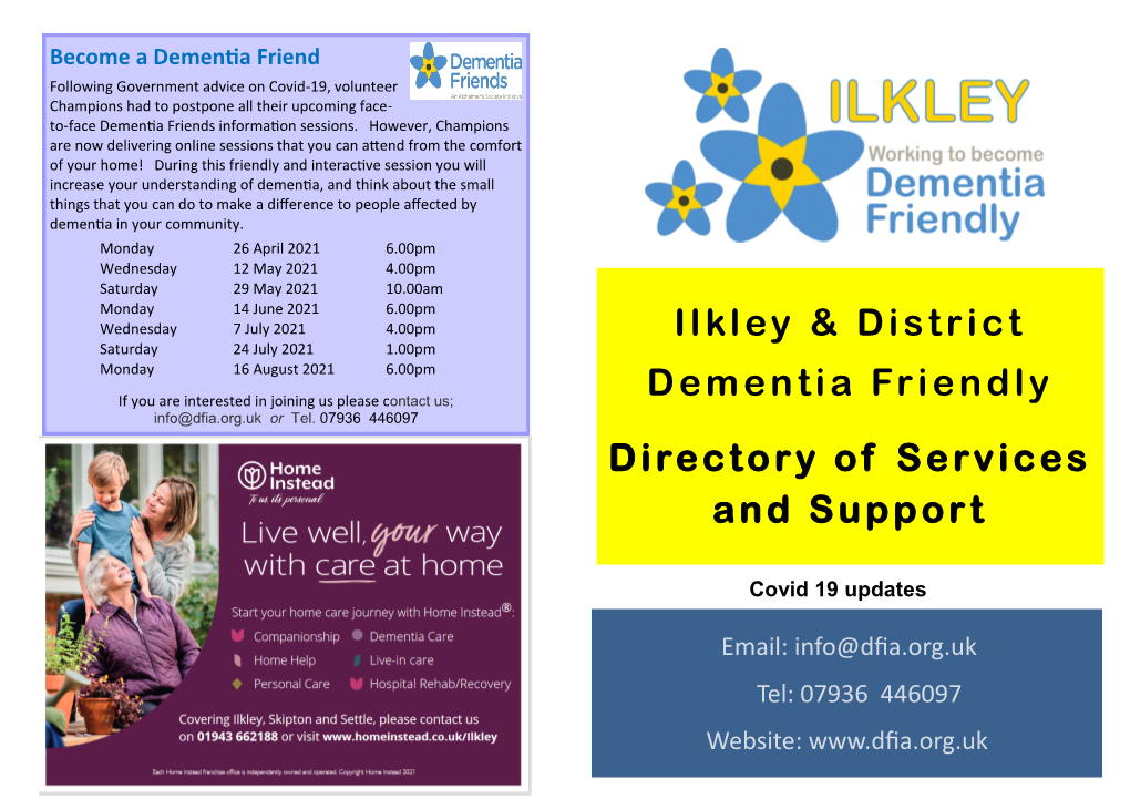 Ilkley & District Dementia Friendly Directory of Services and Support