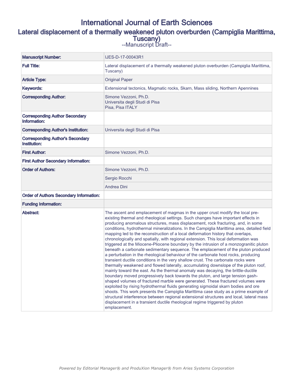 International Journal of Earth Sciences