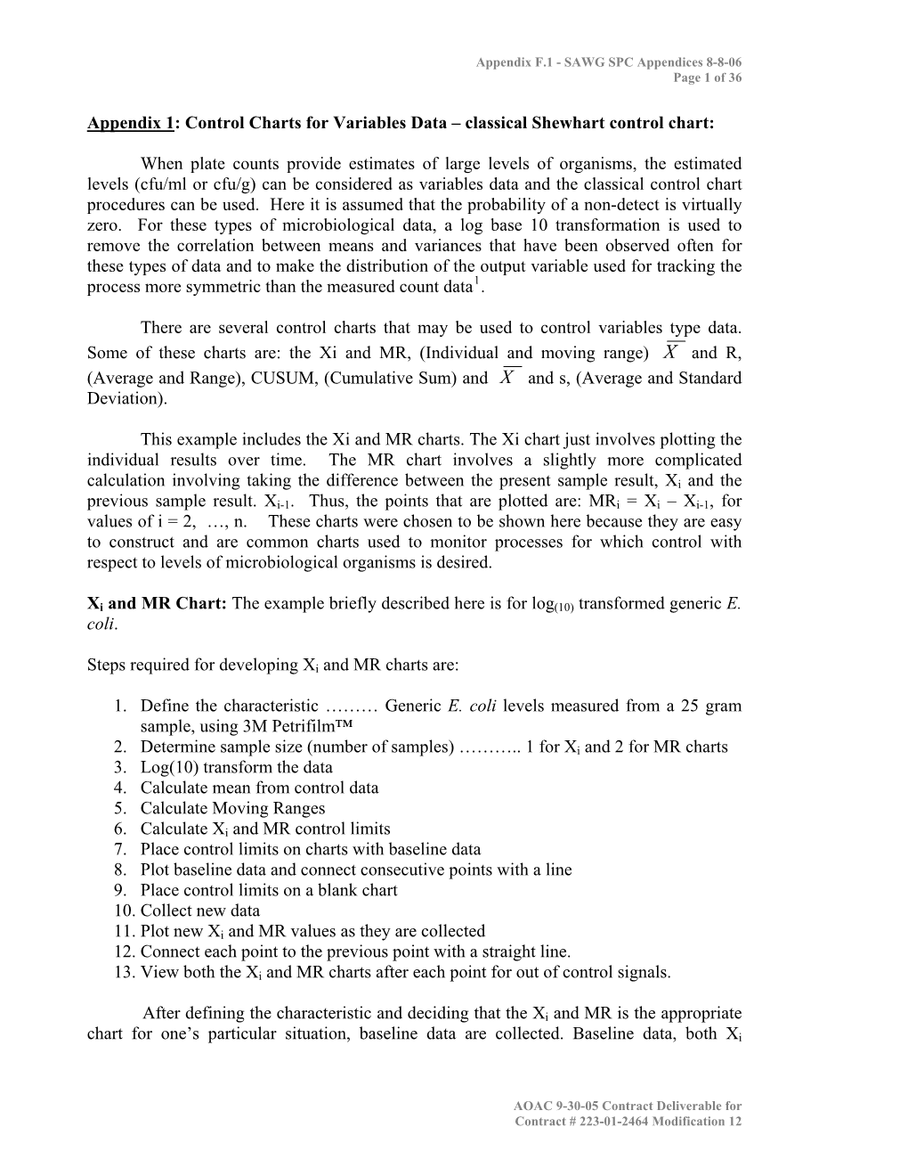 Appendix F.1 SAWG SPC Appendices