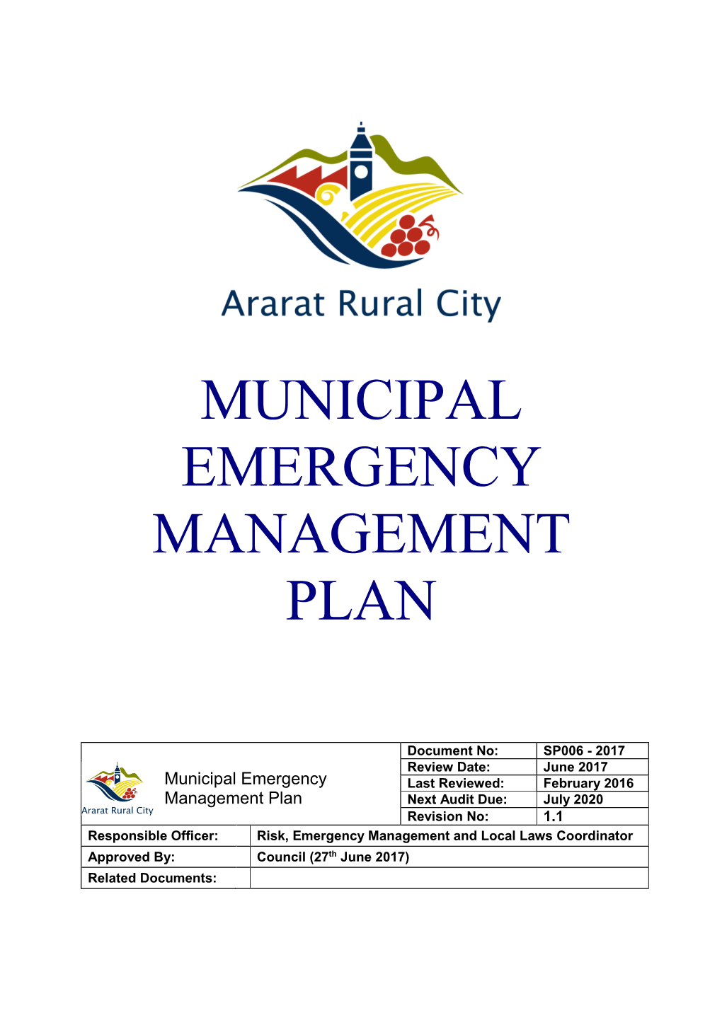 Municipal Emergency Management Plan