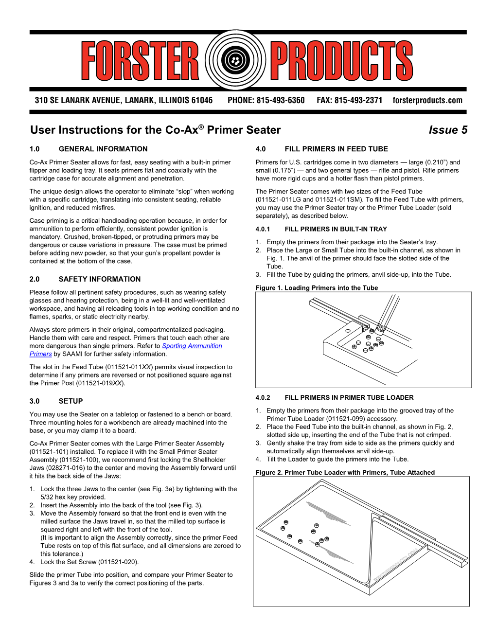 User Instructions for the Co-Ax® Primer Seater Issue 5