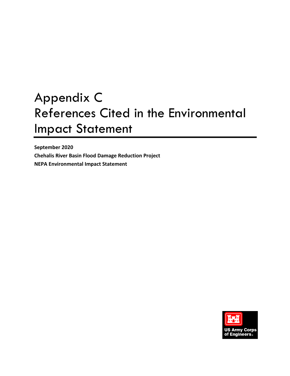 Chehalis River Basin Flood Damage Reduction Project NEPA Environmental Impact Statement