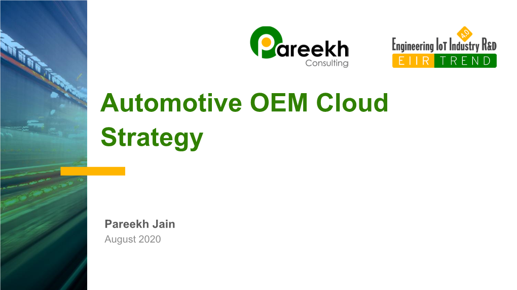 Automotive OEM Cloud Strategy