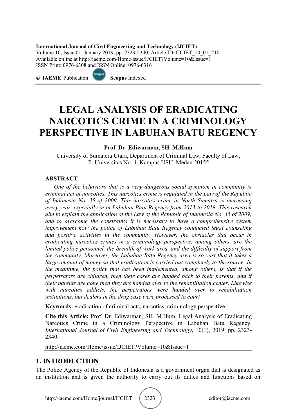 Legal Analysis of Eradicating Narcotics Crime in a Criminology Perspective in Labuhan Batu Regency