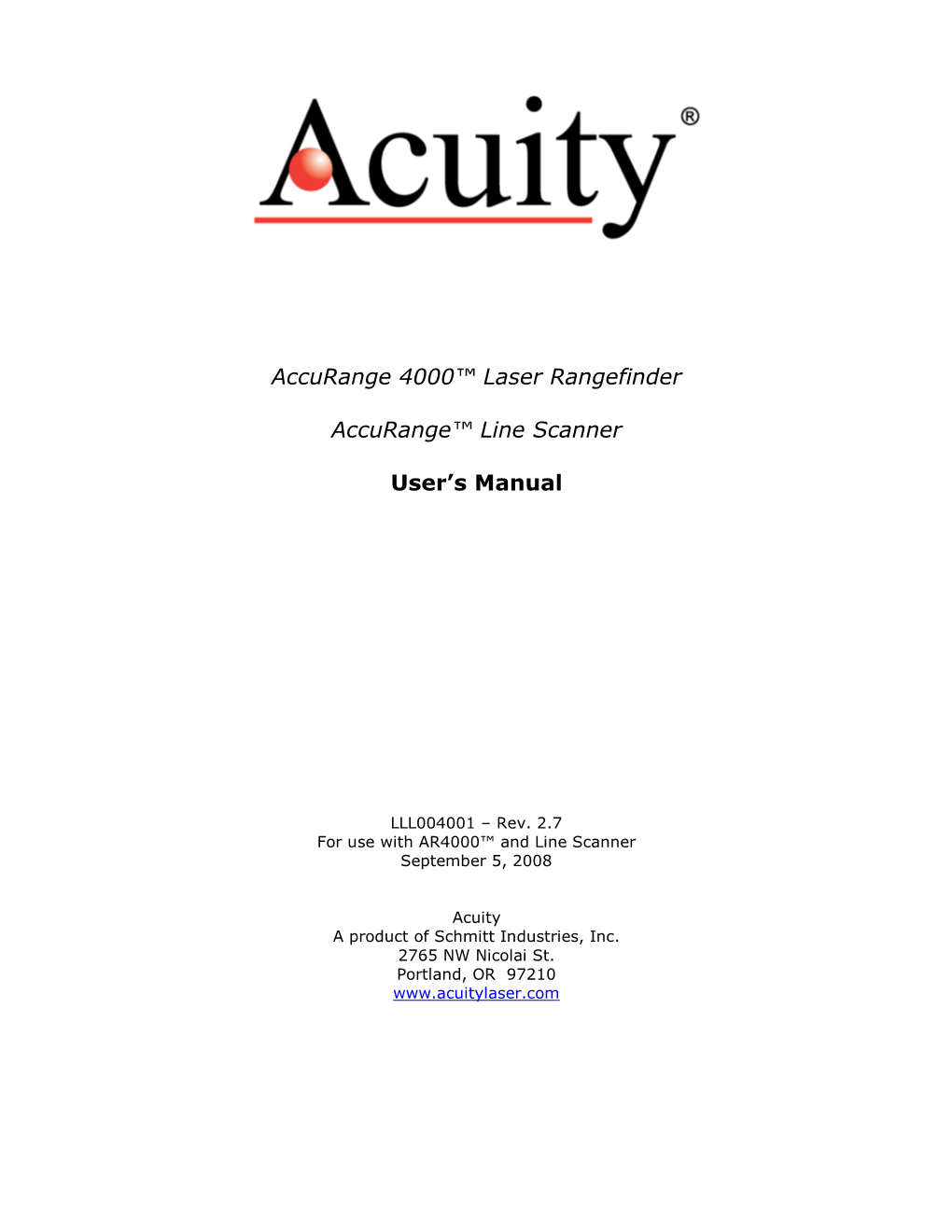 AR4000 Laser Rangefinder Users Manual