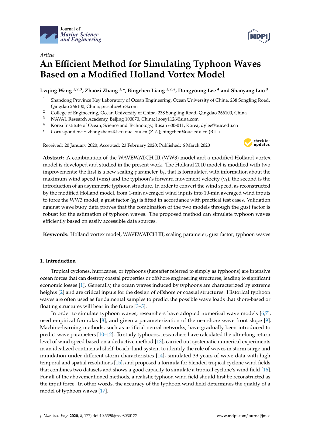 An Efficient Method for Simulating Typhoon Waves Based on A