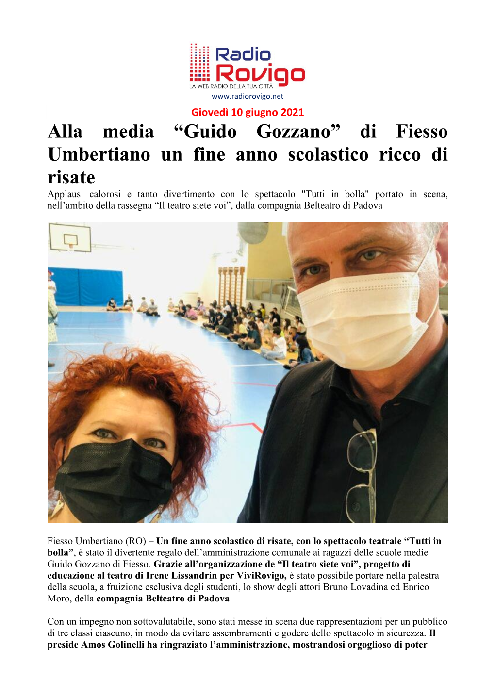 Alla Media “Guido Gozzano” Di Fiesso Umbertiano Un Fine Anno Scolastico
