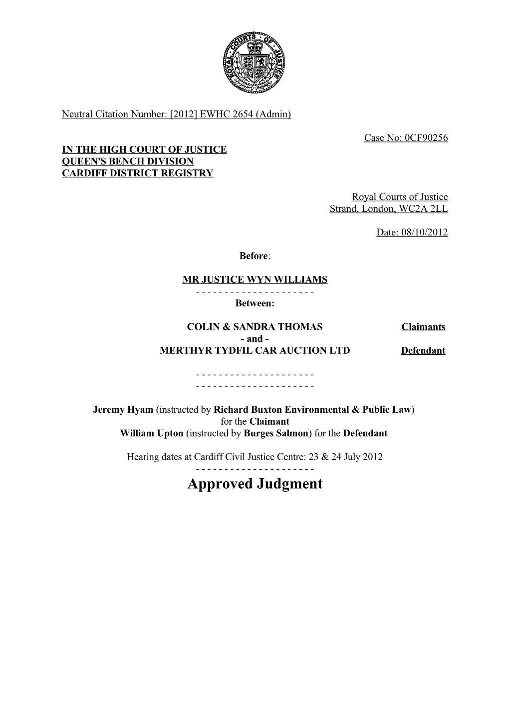High Court Judgment Template s22