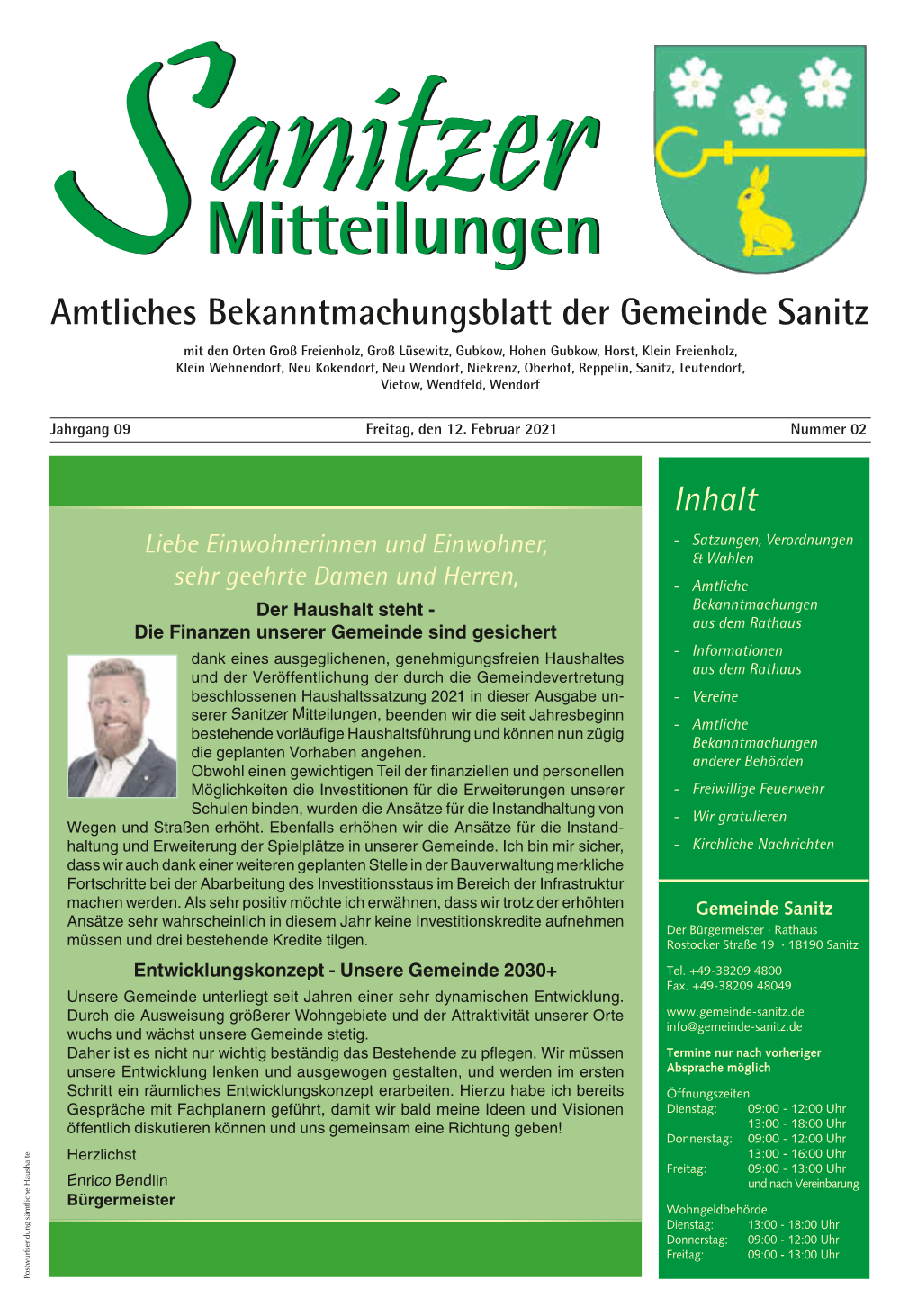 Mitteilungen – Februar 2021