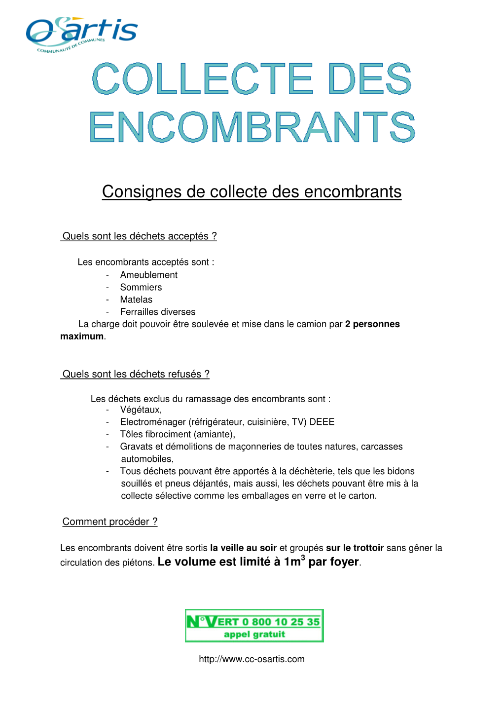 Consignes De Collecte Des Encombrants