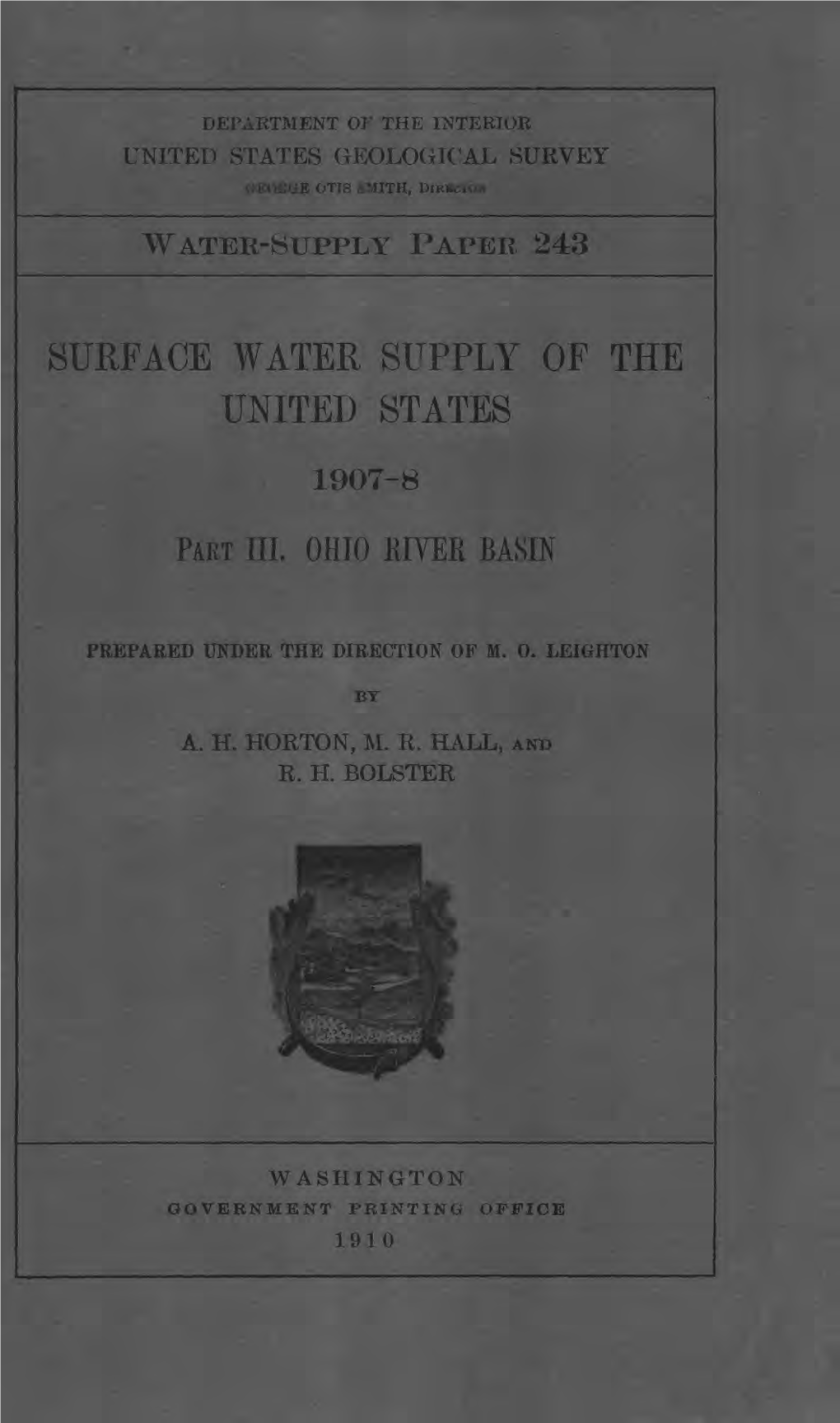 Surface Water Supply of the United States