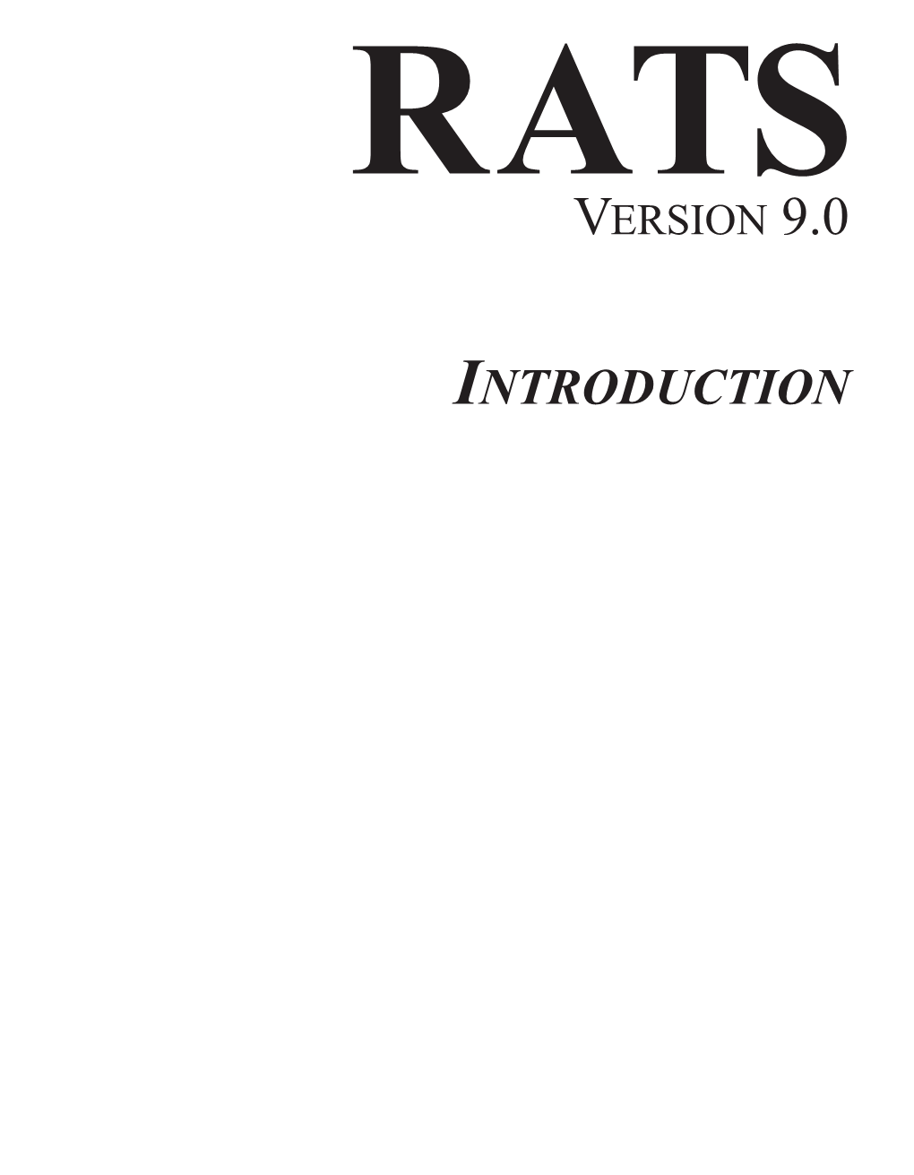 Introduction Rats Version 9.0