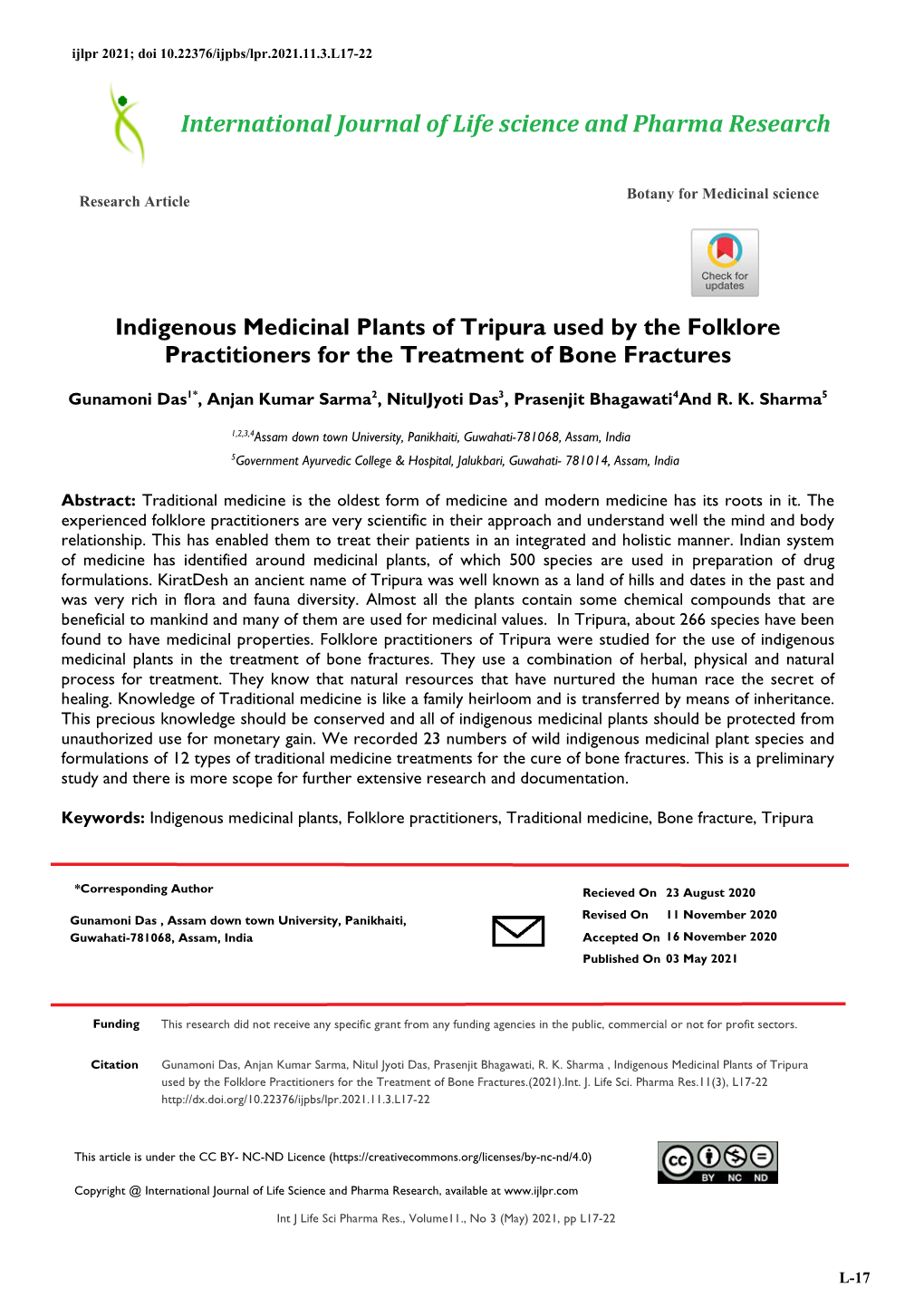 International Journal of Life Science and Pharma Research Indigenous