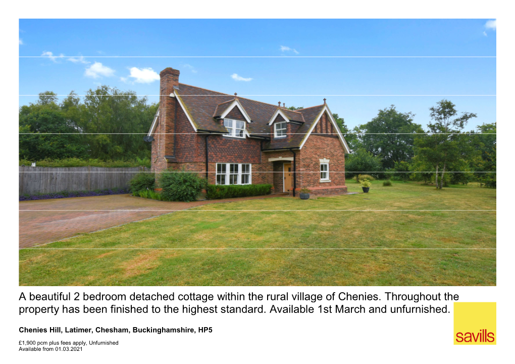 A Beautiful 2 Bedroom Detached Cottage Within the Rural Village of Chenies. Throughout the Property Has Been Finished to the Highest Standard