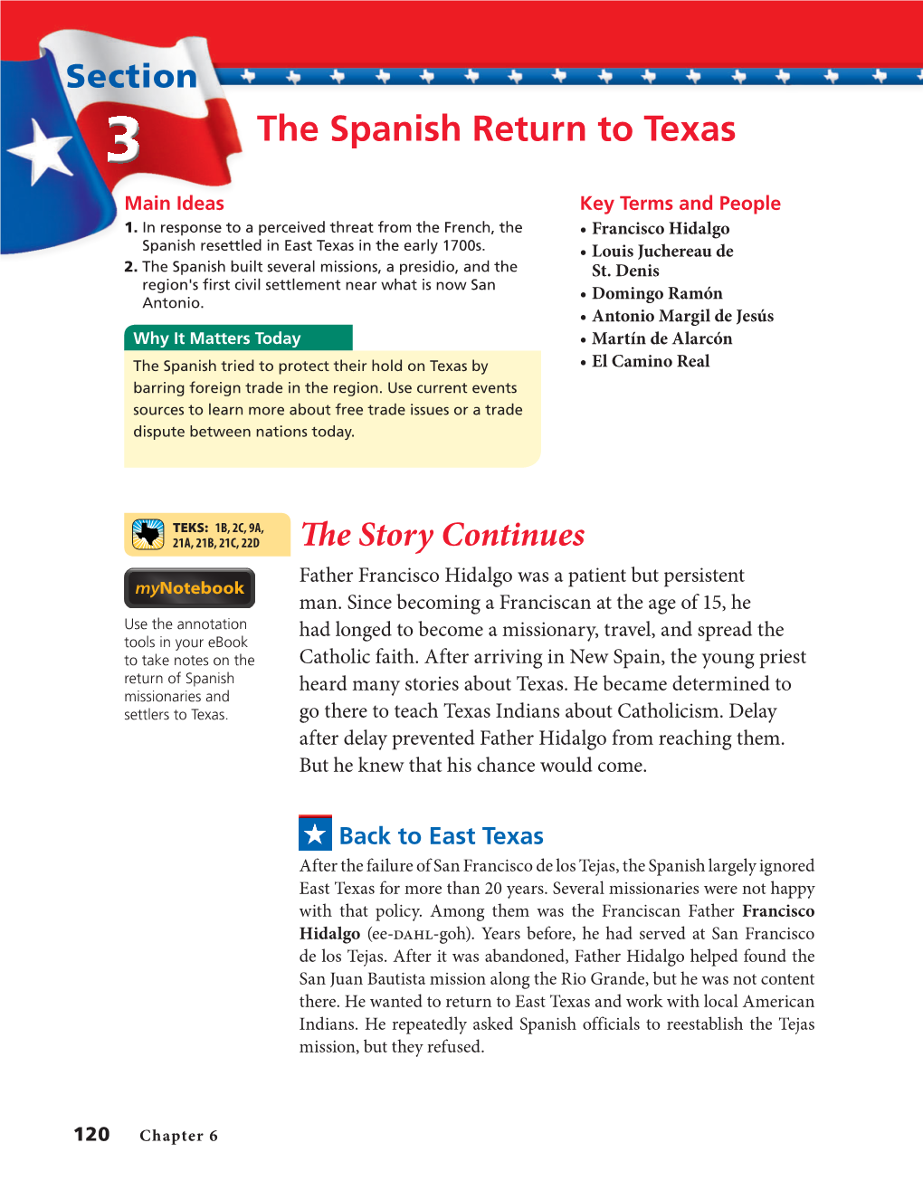 The Spanish Return to Texas Main Ideas Key Terms and People 1