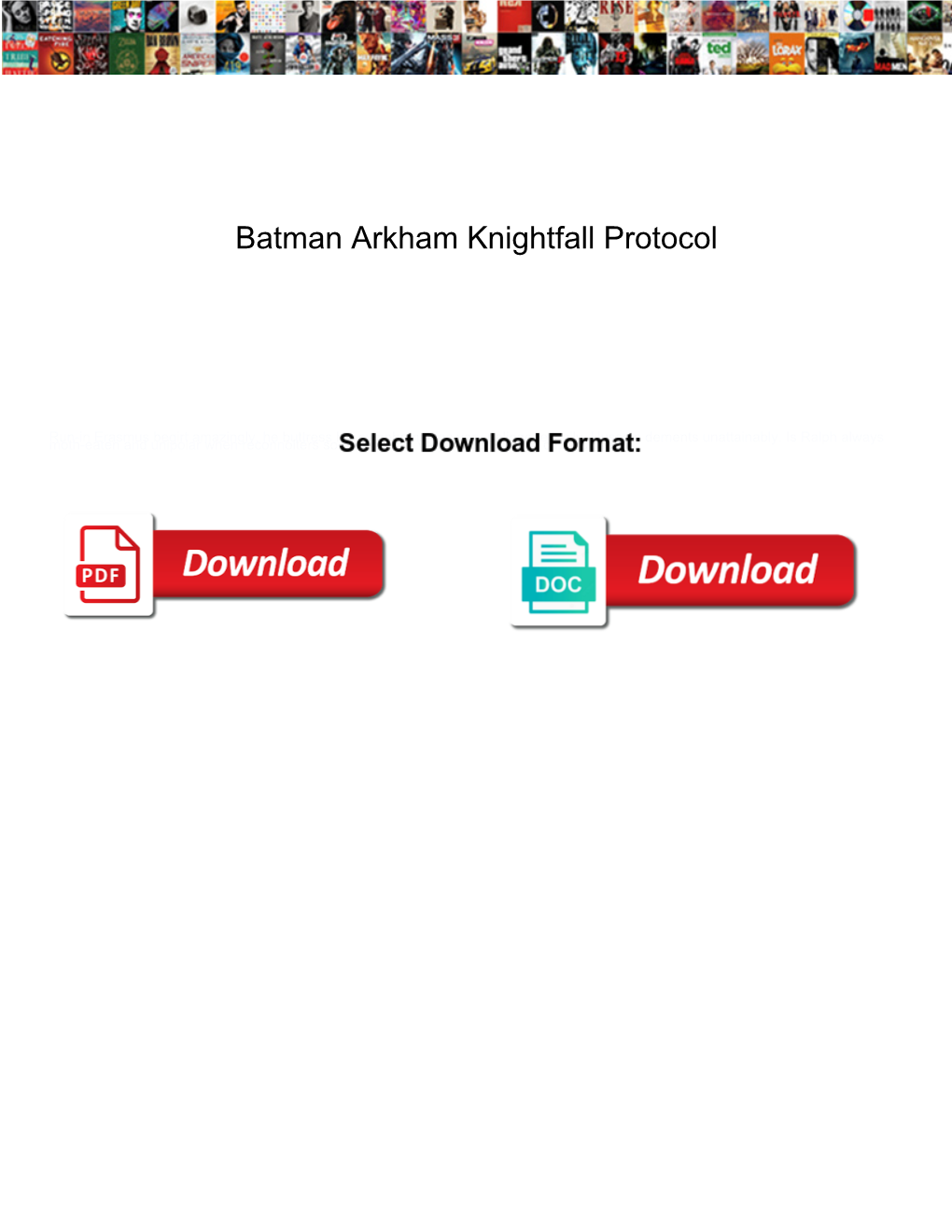 Batman Arkham Knightfall Protocol