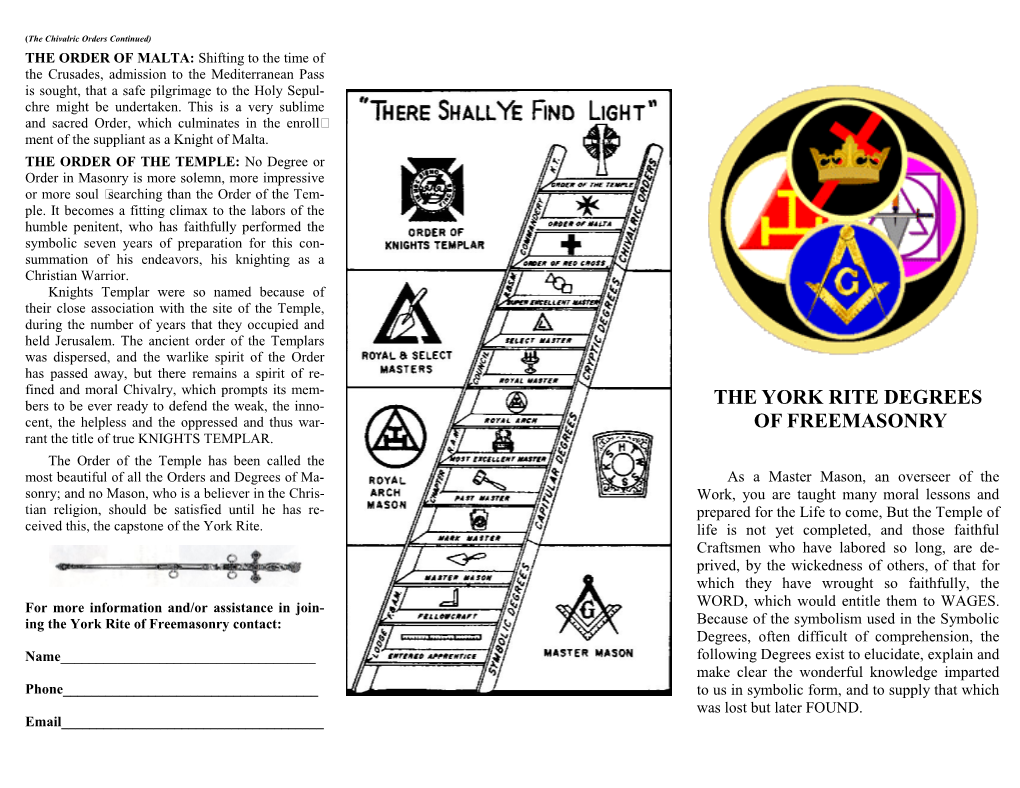 The York Rite Degrees of Freemasonry