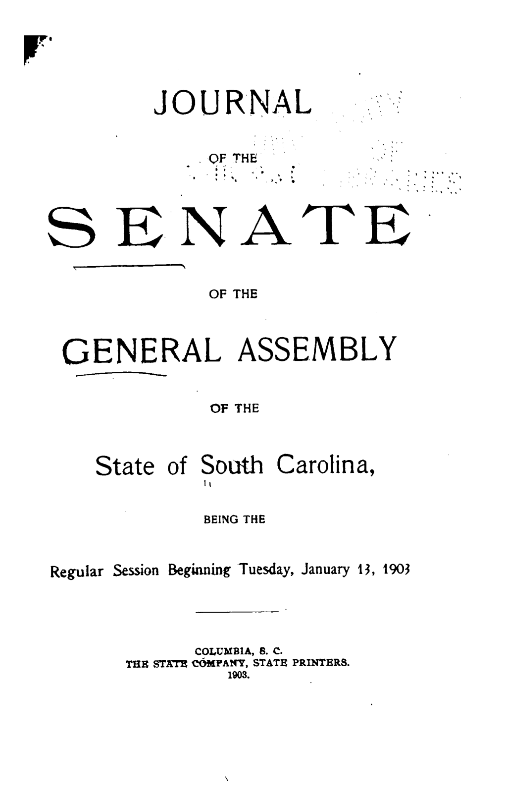 Journal of the Senate of the General Assembly of The
