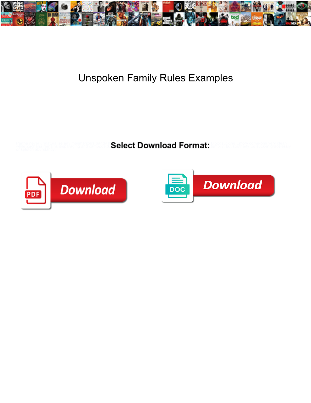 Unspoken Family Rules Examples