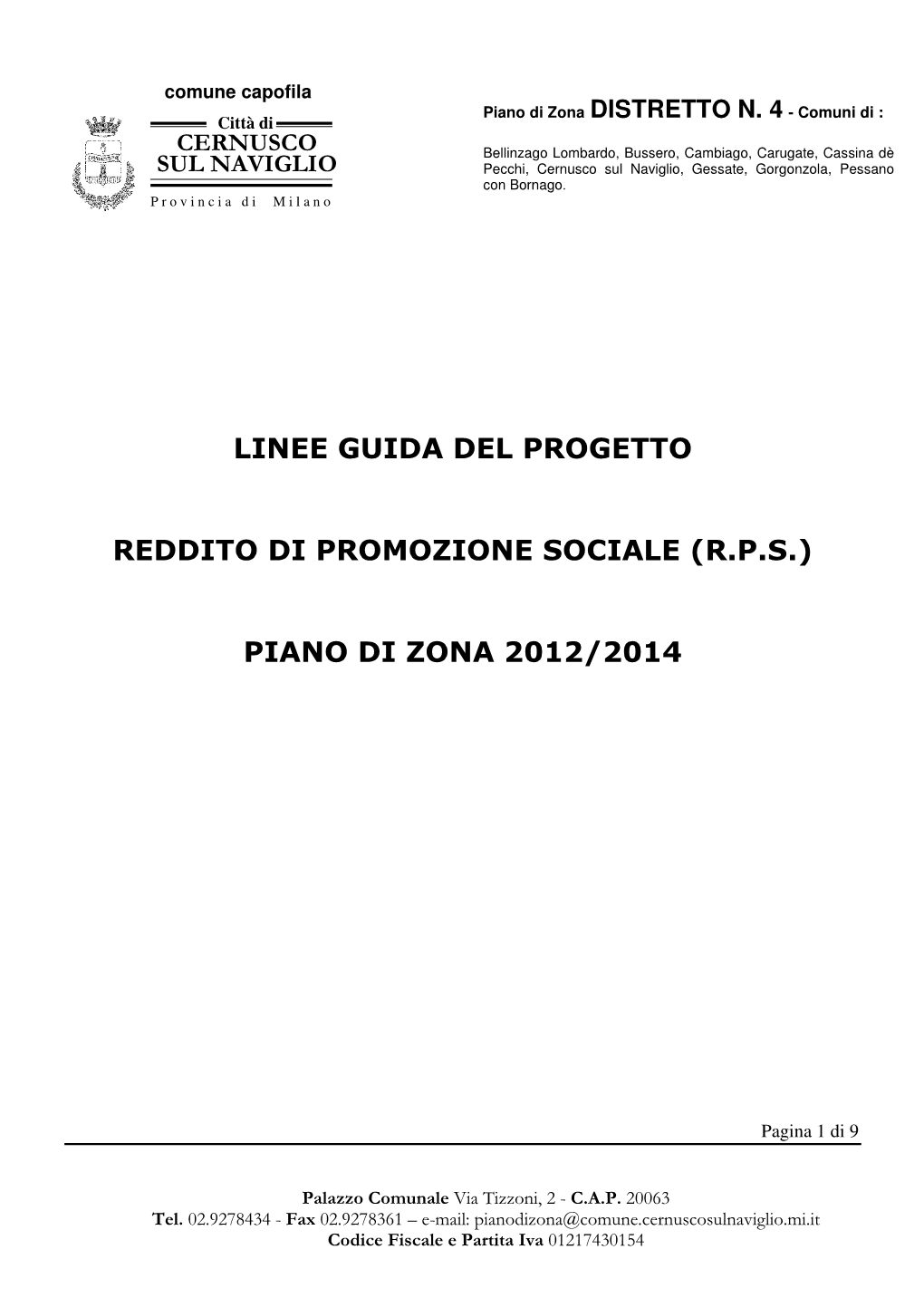 Linee Guida Del Progetto Reddito Di Promozione