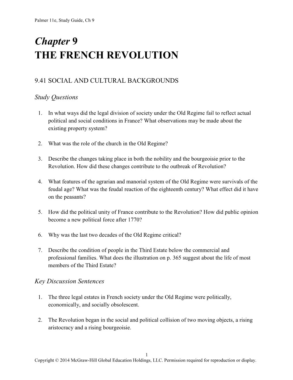 Chapter 9 the FRENCH REVOLUTION