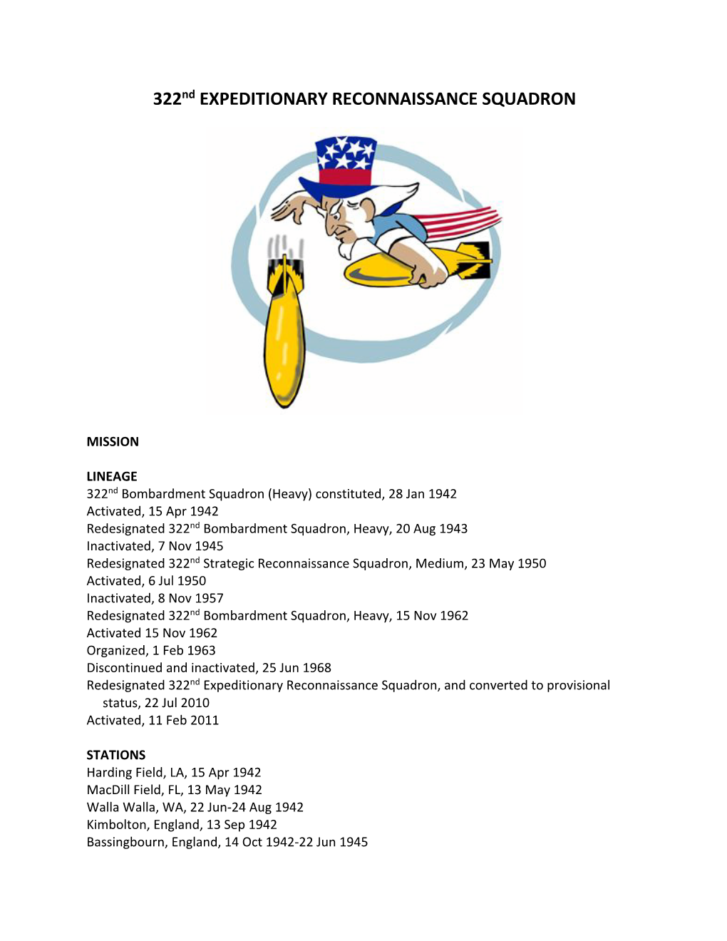 322Nd EXPEDITIONARY RECONNAISSANCE SQUADRON