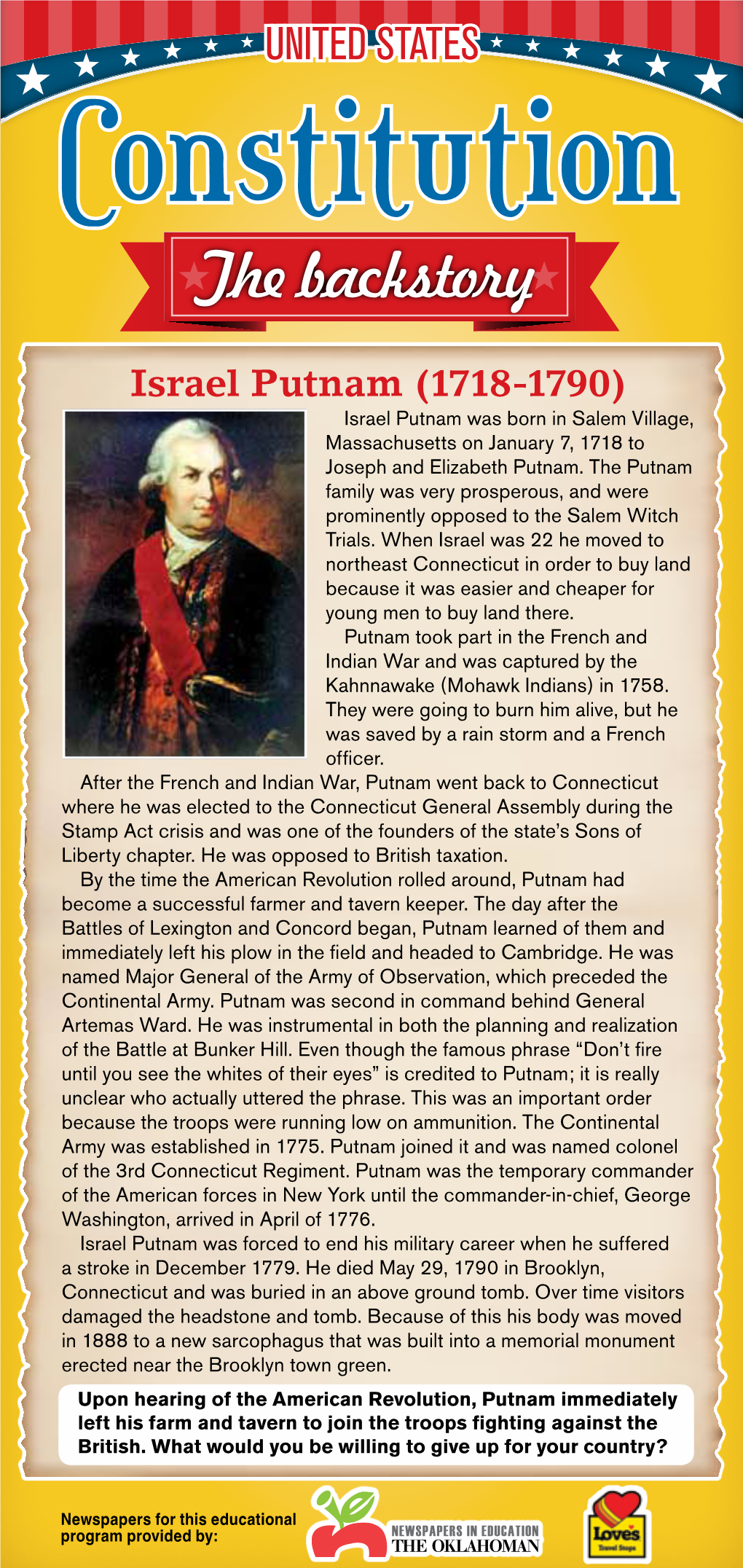 The Backstory Israel Putnam