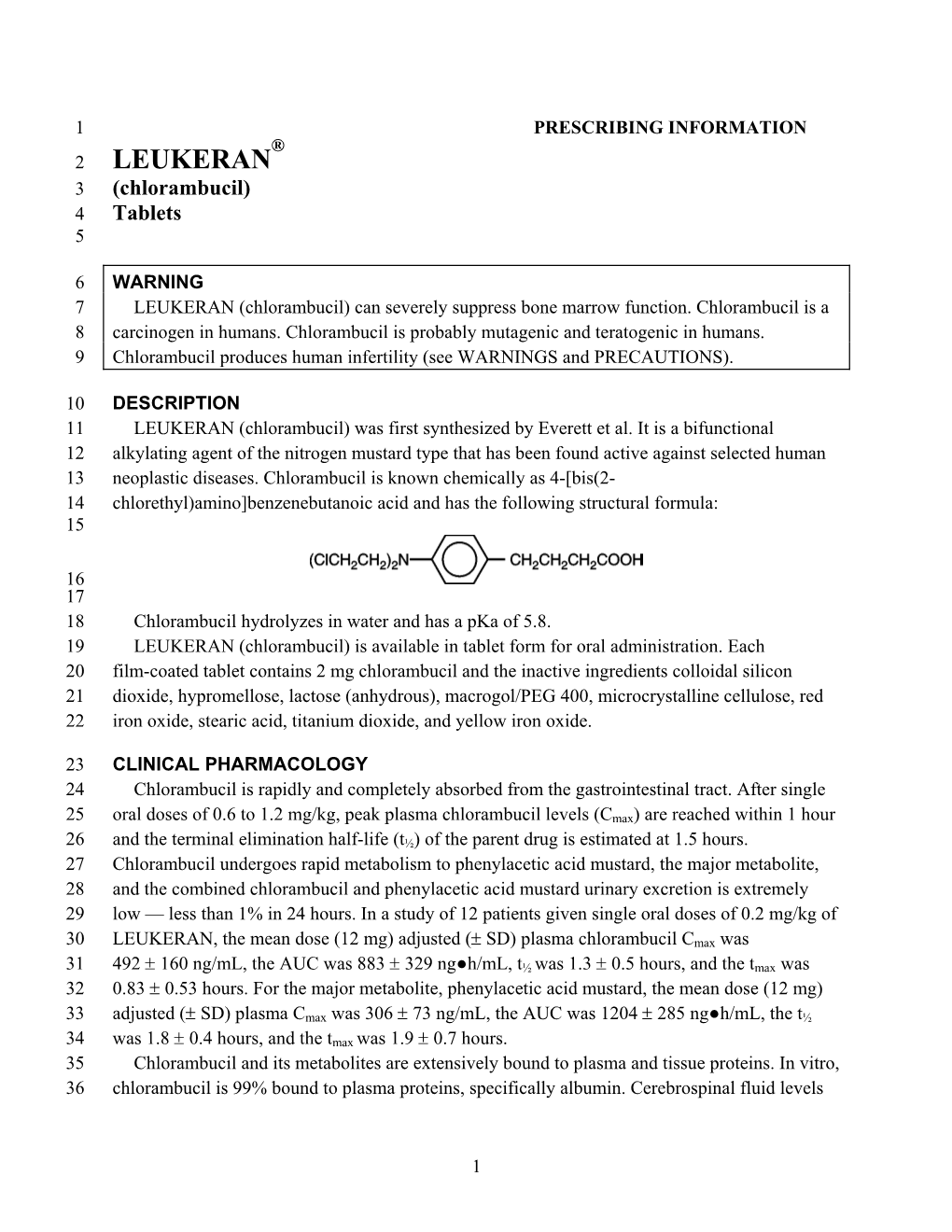 LEUKERAN 3 (Chlorambucil) 4 Tablets 5