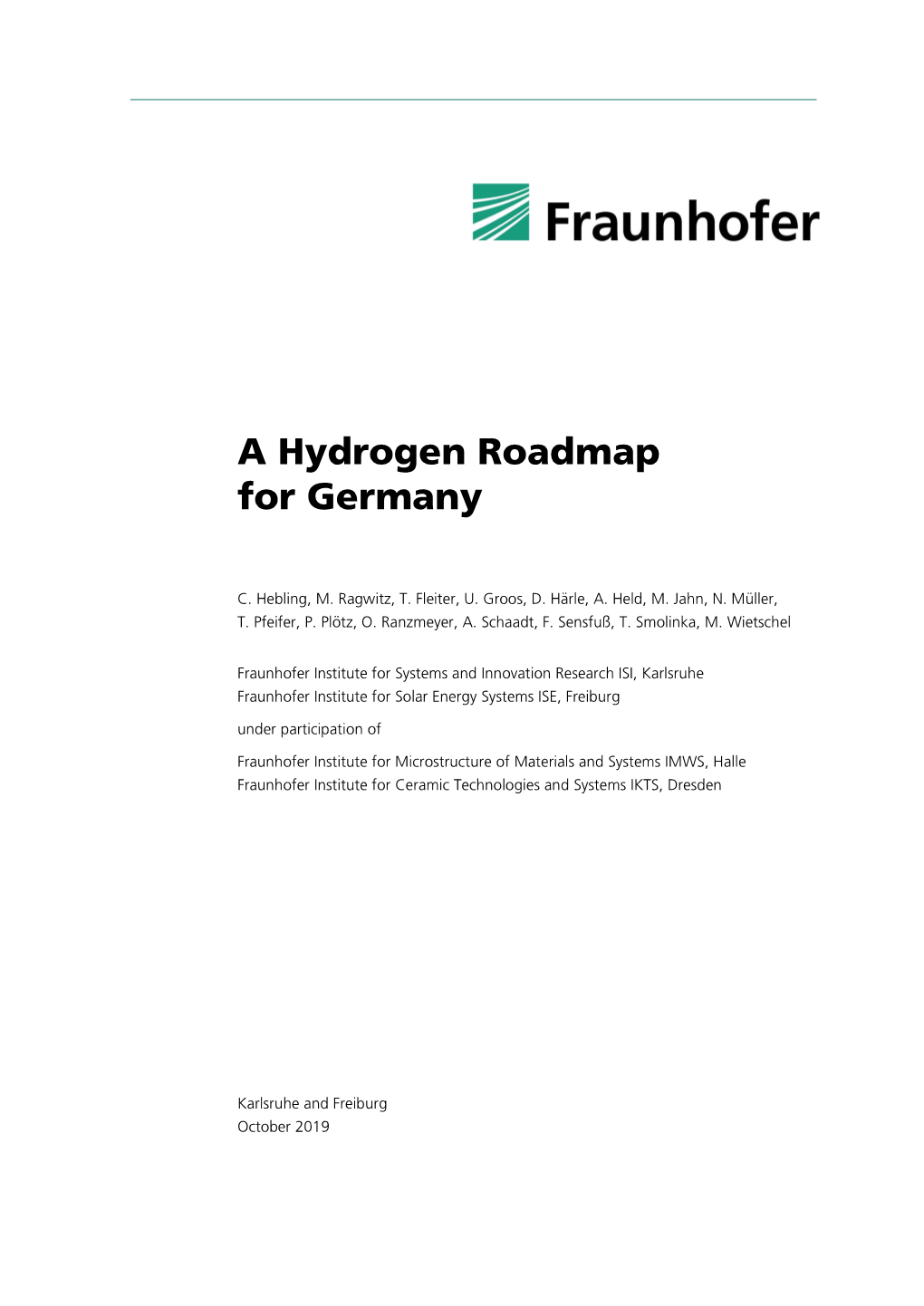 A Hydrogen Roadmap for Germany