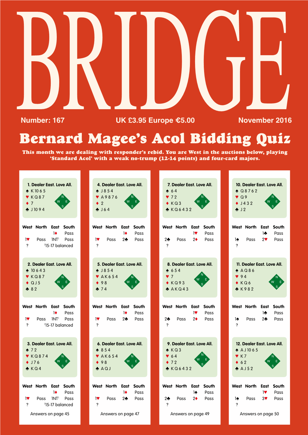 Bernard Magee's Acol Bidding Quiz