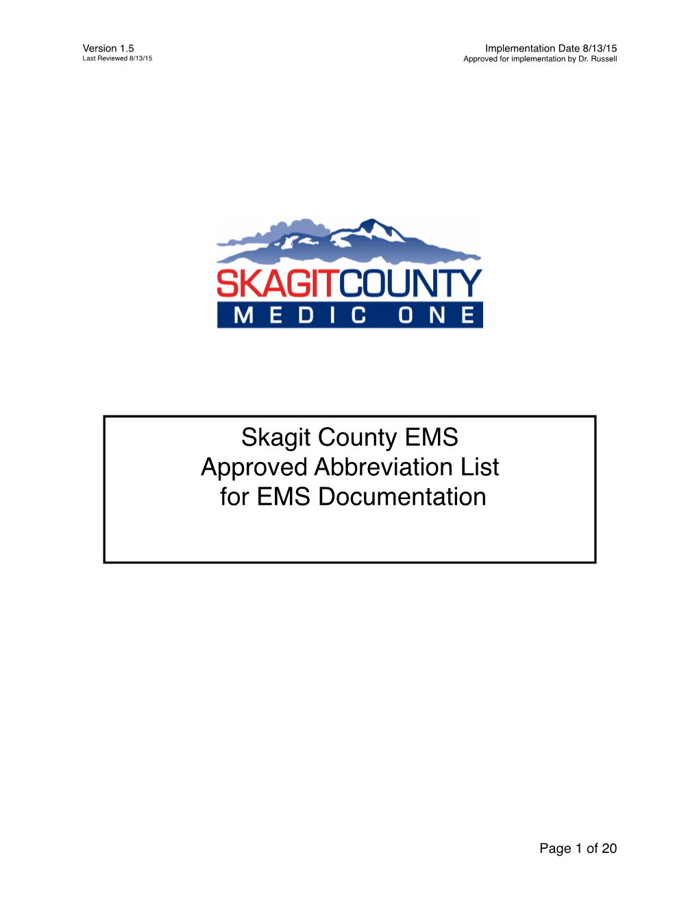 Skagit EMS Abbreviation List V1.5