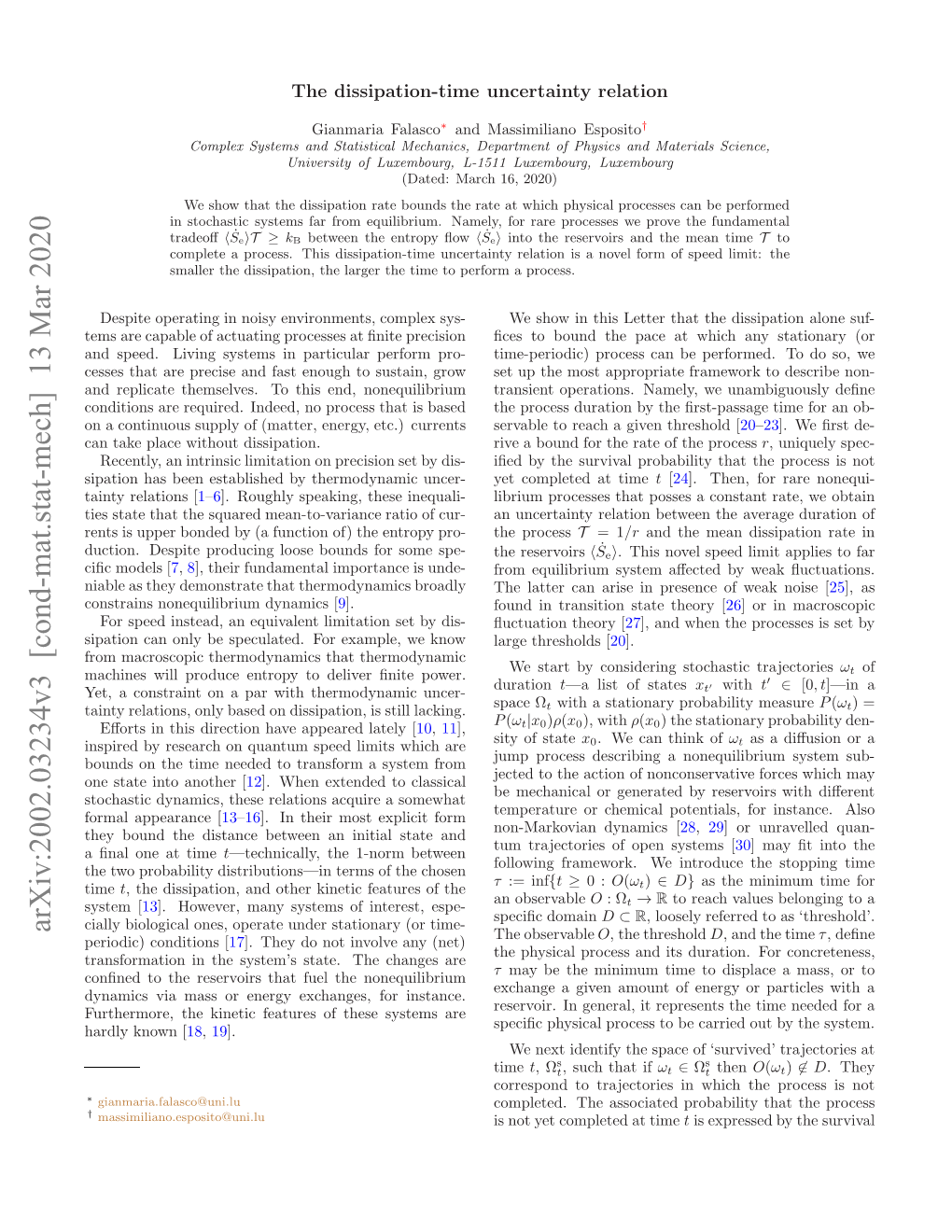 The Dissipation-Time Uncertainty Relation