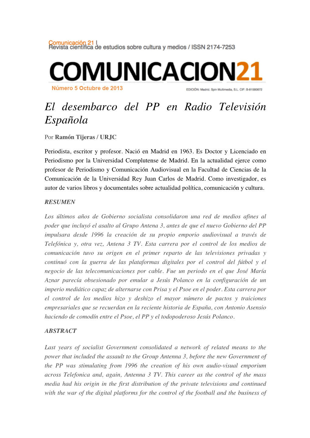 El Desembarco Del PP En Radio Televisión Española