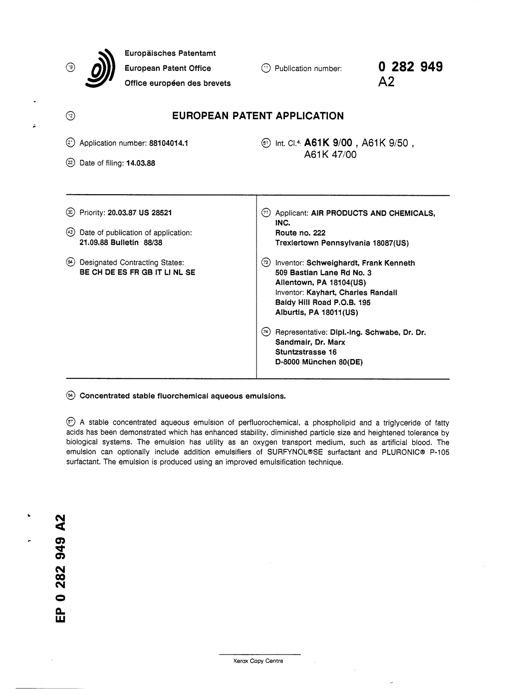 Concentrated Stable Fluorchemical Aqueous Emulsions