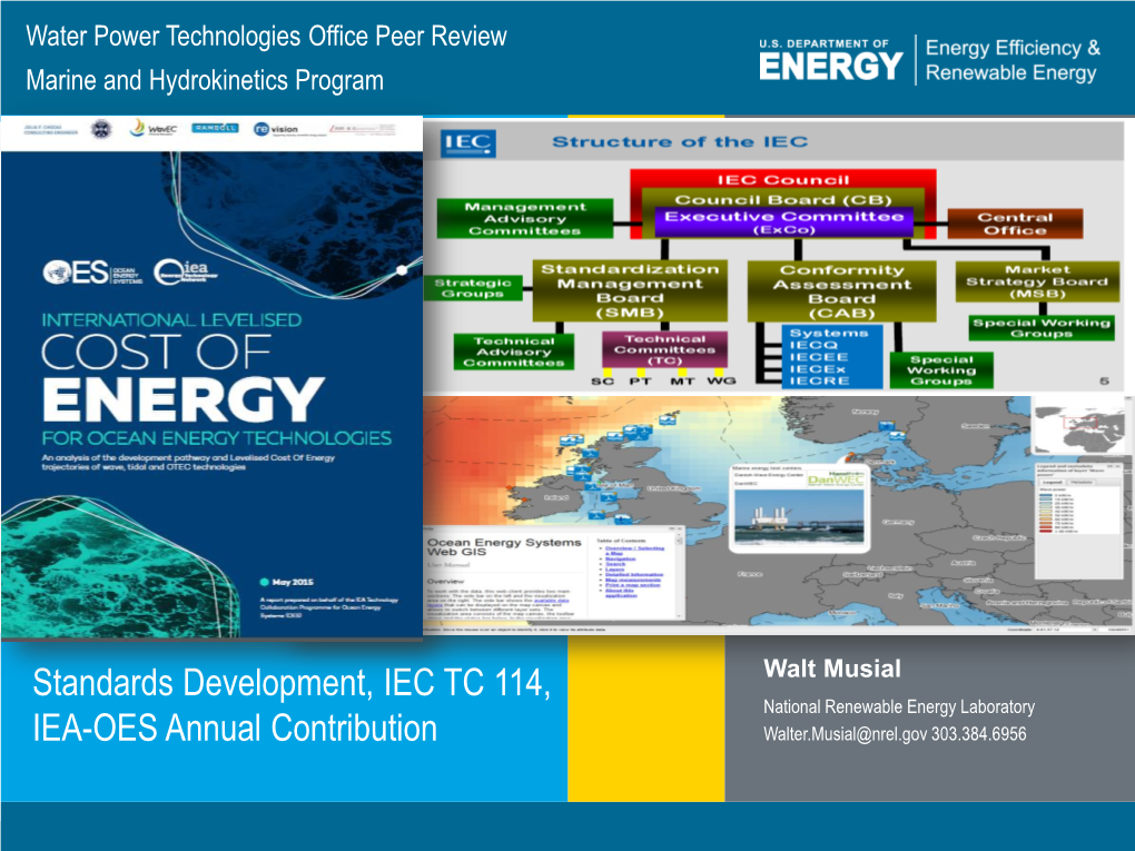 Standards Development, IEC TC 114, IEA-OES Annual Contribution