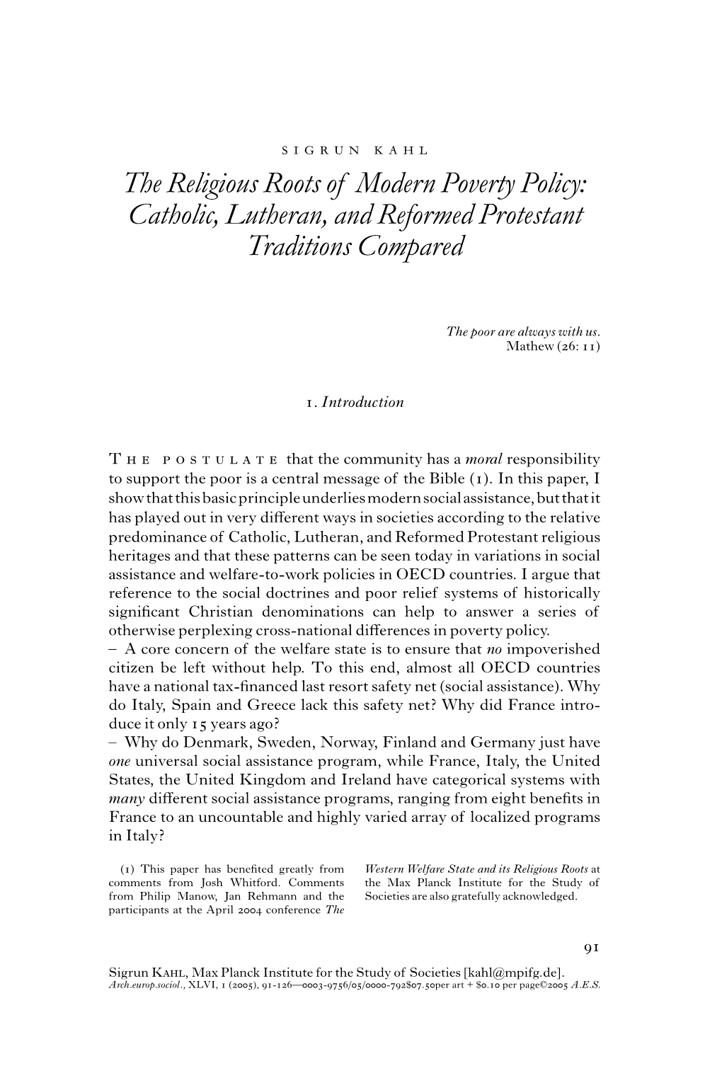 Catholic, Lutheran, and Reformed Protestant Traditions Compared