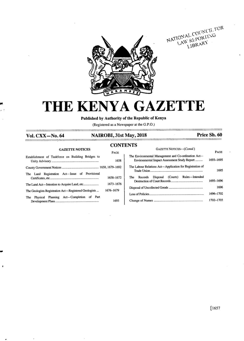The Kenya Gazette