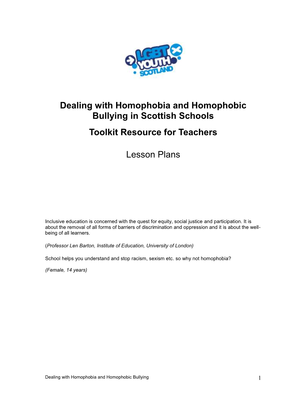 LGBT Lesson Plans