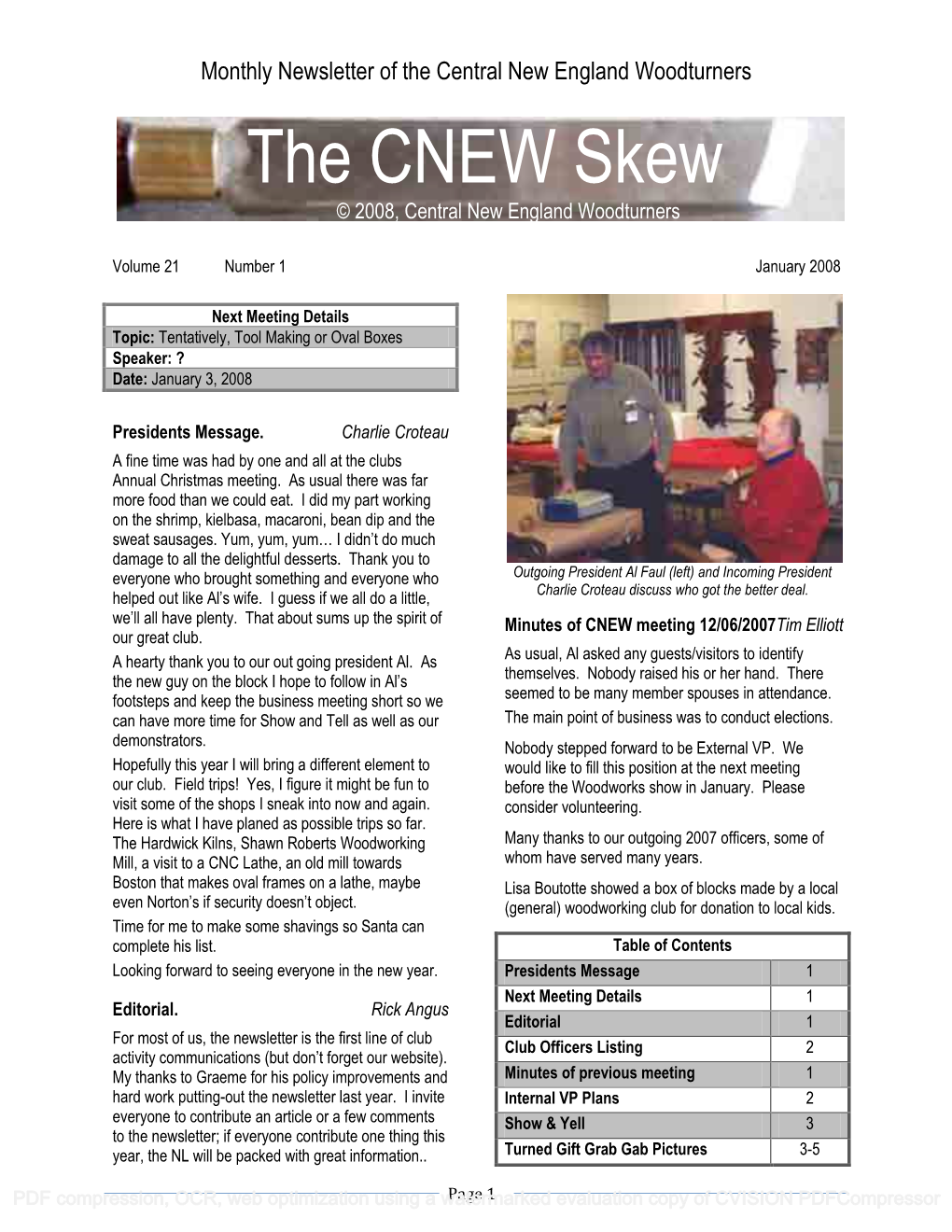 The CNEW Skew © 2008, Central New England Woodturners