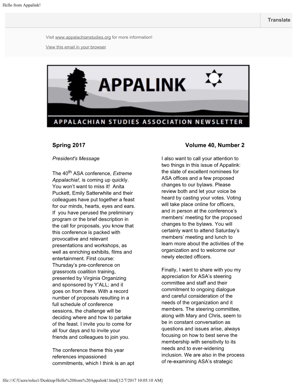 Hello from Appalink!