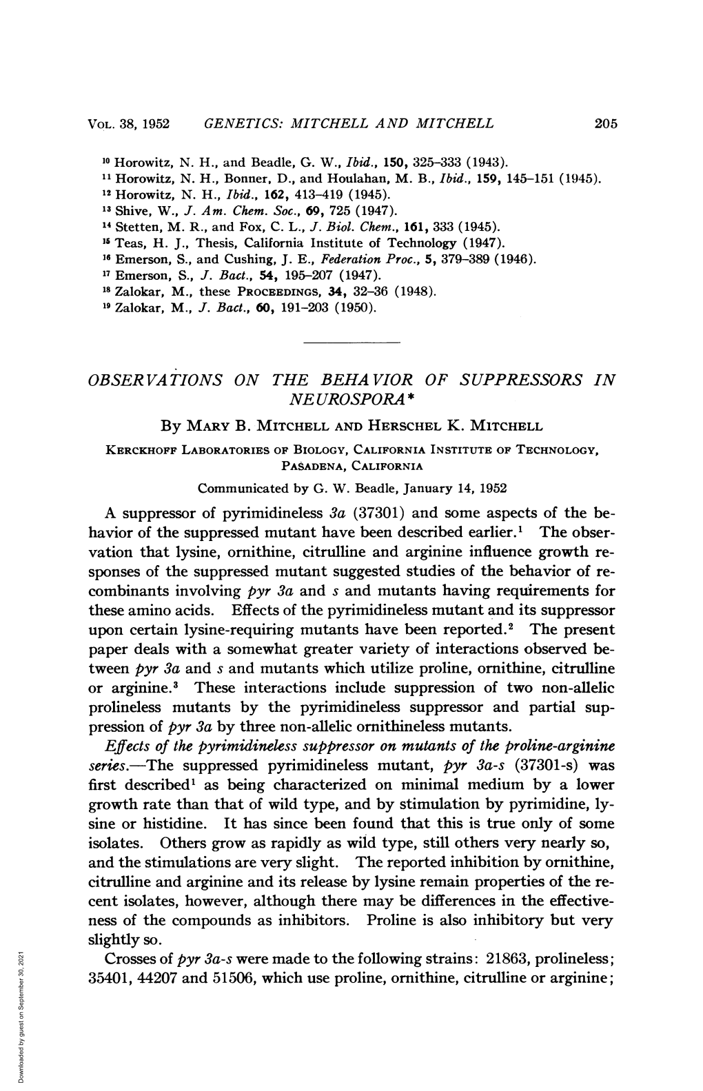 Observations on the Behavior of Suppressors In