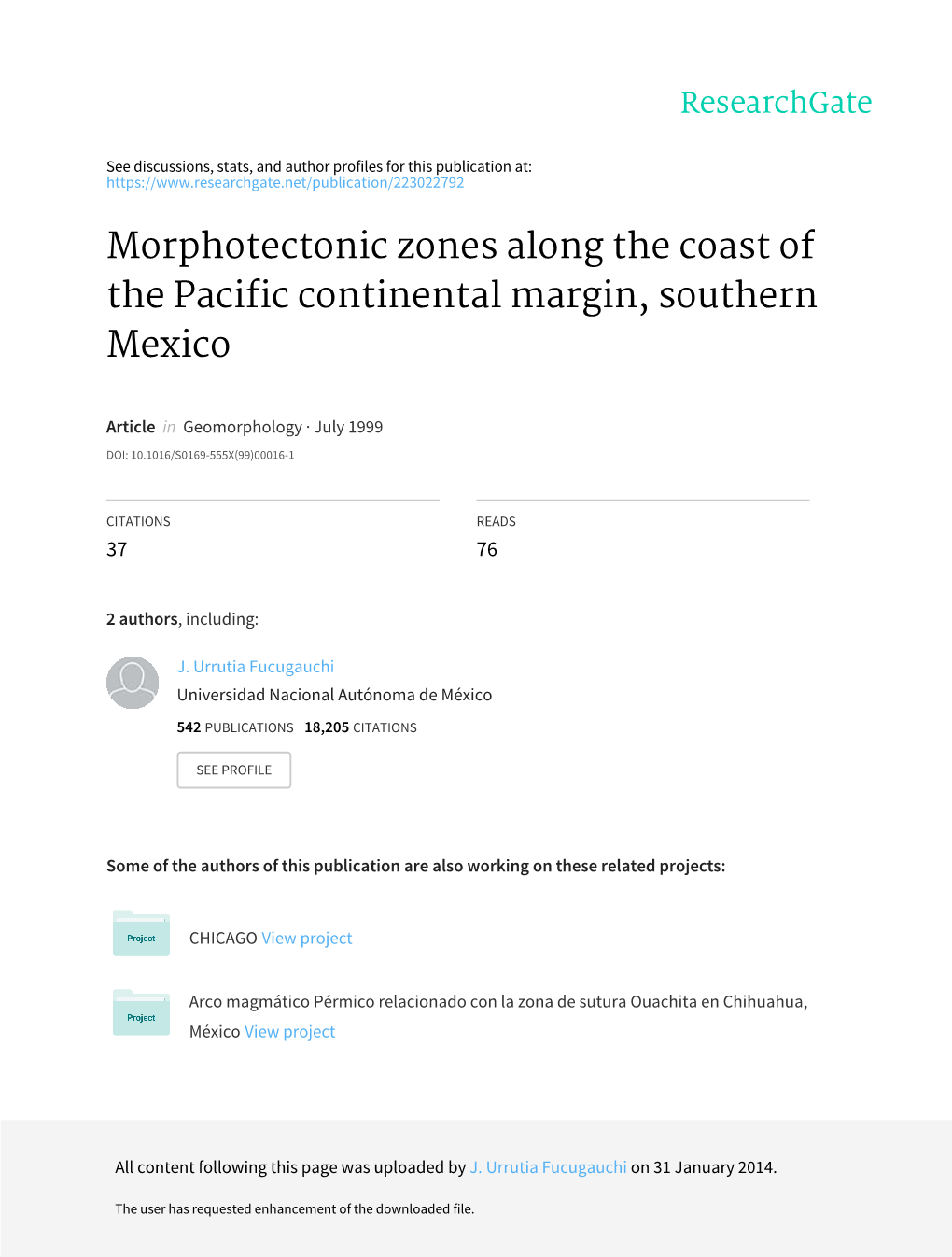 Morphotectonic Zones Along the Coast of the Pacific Continental Margin, Southern Mexico