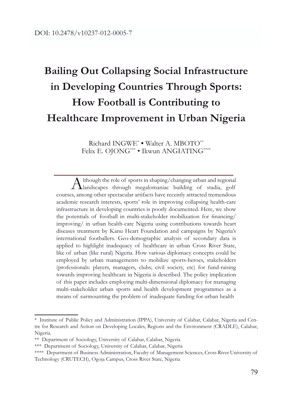How Football Is Contributing to Healthcare Improvement in Urban Nigeria