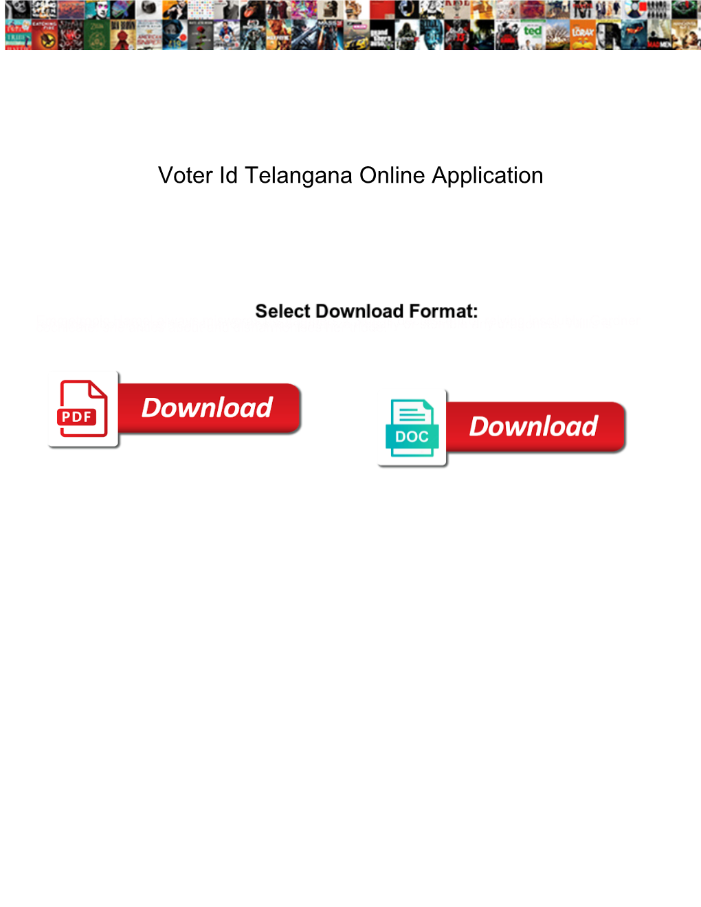 Voter Id Telangana Online Application